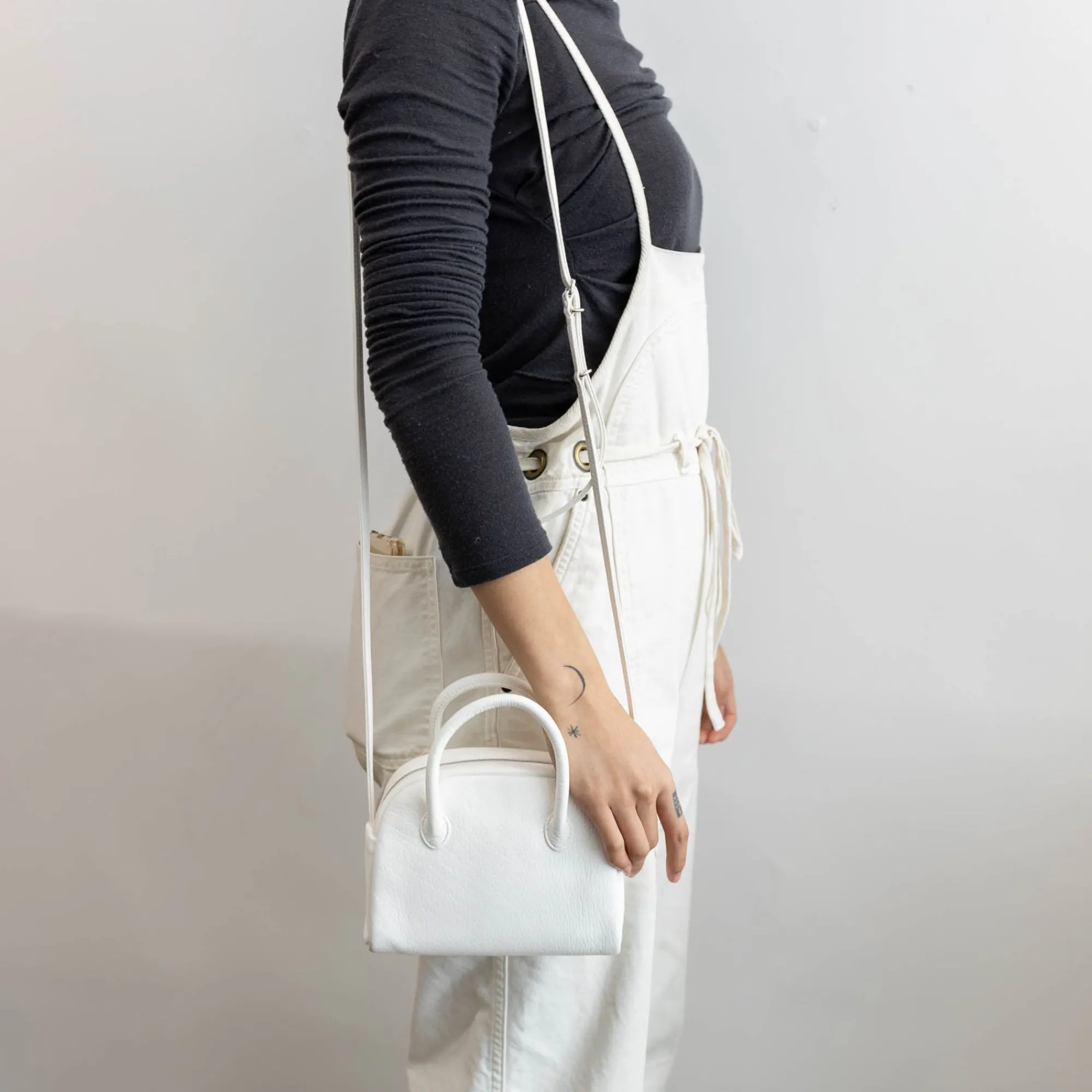 TORTOISE-yellow paper Bags & Wallets*Aeta Deer Leather Boston Mini Shoulder Bag Da39