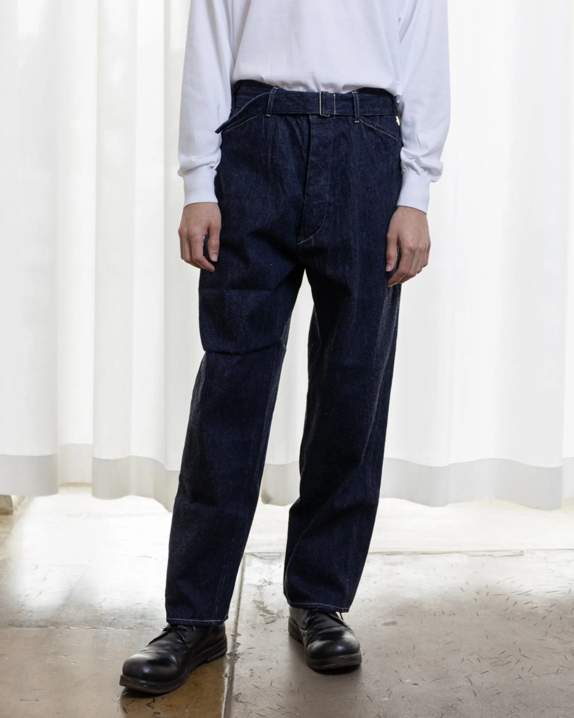 TORTOISE-yellow paper Comoli Apparel*Comoli Denim Belted Pt X01-03001