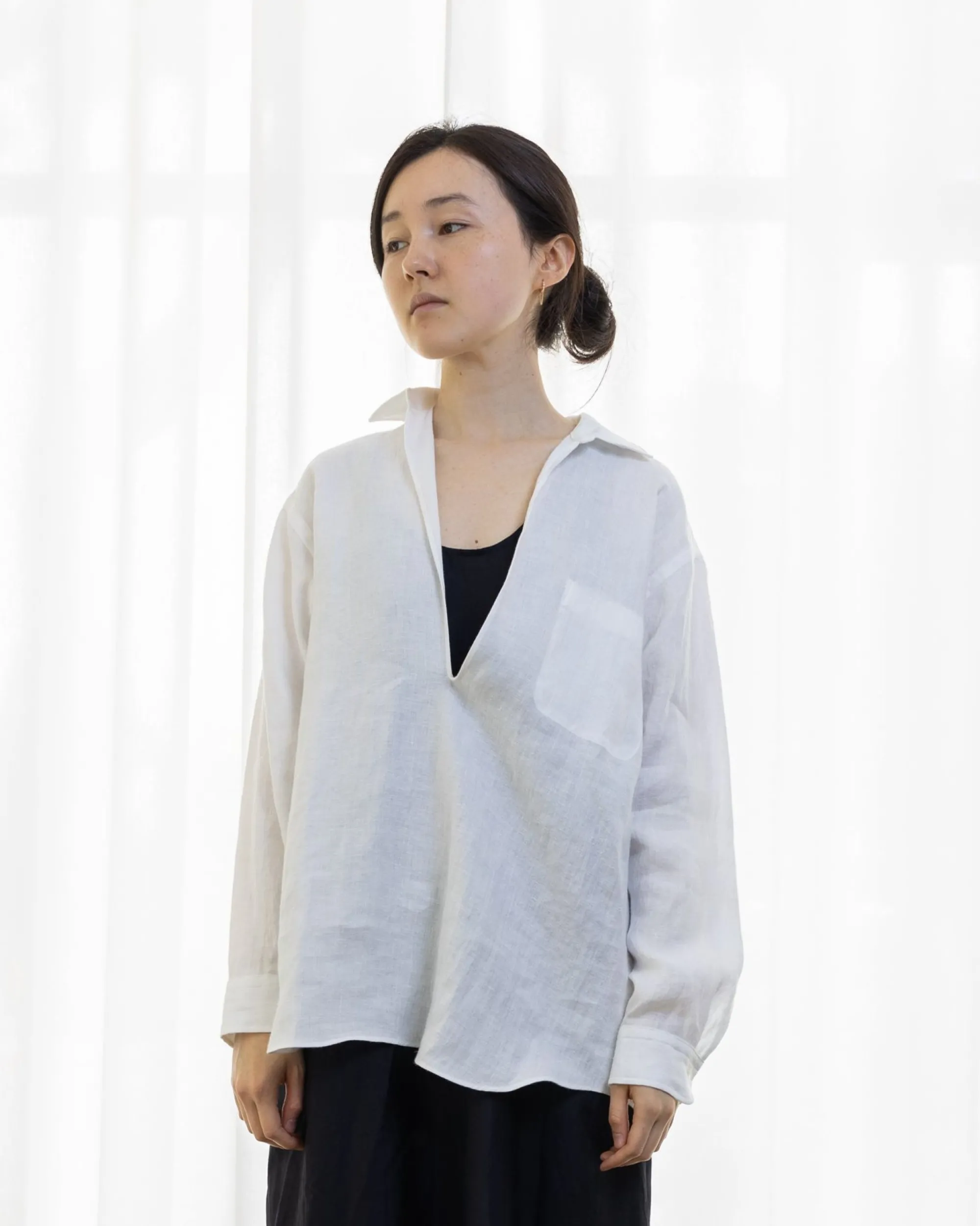 TORTOISE-yellow paper Comoli Apparel*Comoli Hemp Pullover Sh X01-02020
