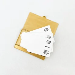 TORTOISE-yellow paper Office*Picus Brass & Wood Card Case