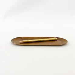 TORTOISE-yellow paper Home Decor*Picus Brass Tray With Rust