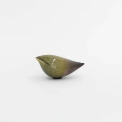 TORTOISE-yellow paper Home Decor*Rie Ito'S Ceramic Oval Birds