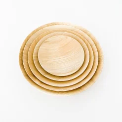 TORTOISE-yellow paper Serving*Suya Thin Wooden Bowls