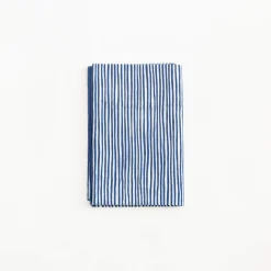 TORTOISE-Kamawanu Traditional*Tenugui - Blue Wavy Staggered Stripe