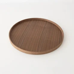 SAIKAI (Others) Serving*Walnut Circle Tray [Ts1036]