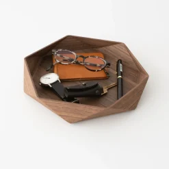 SAIKAI (Others) Home Decor*Walnut Hexagon Tray [Ts768]